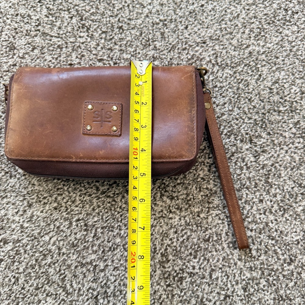 STS Women's Brown Organizer Clutch Wallet Credit Card Slots Zip Coin Pocket - Picture 4 of 13